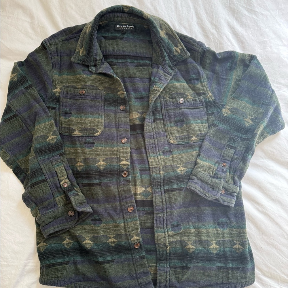 Men's Green and Blue Patterned Casual Shirt by Gear For Sports